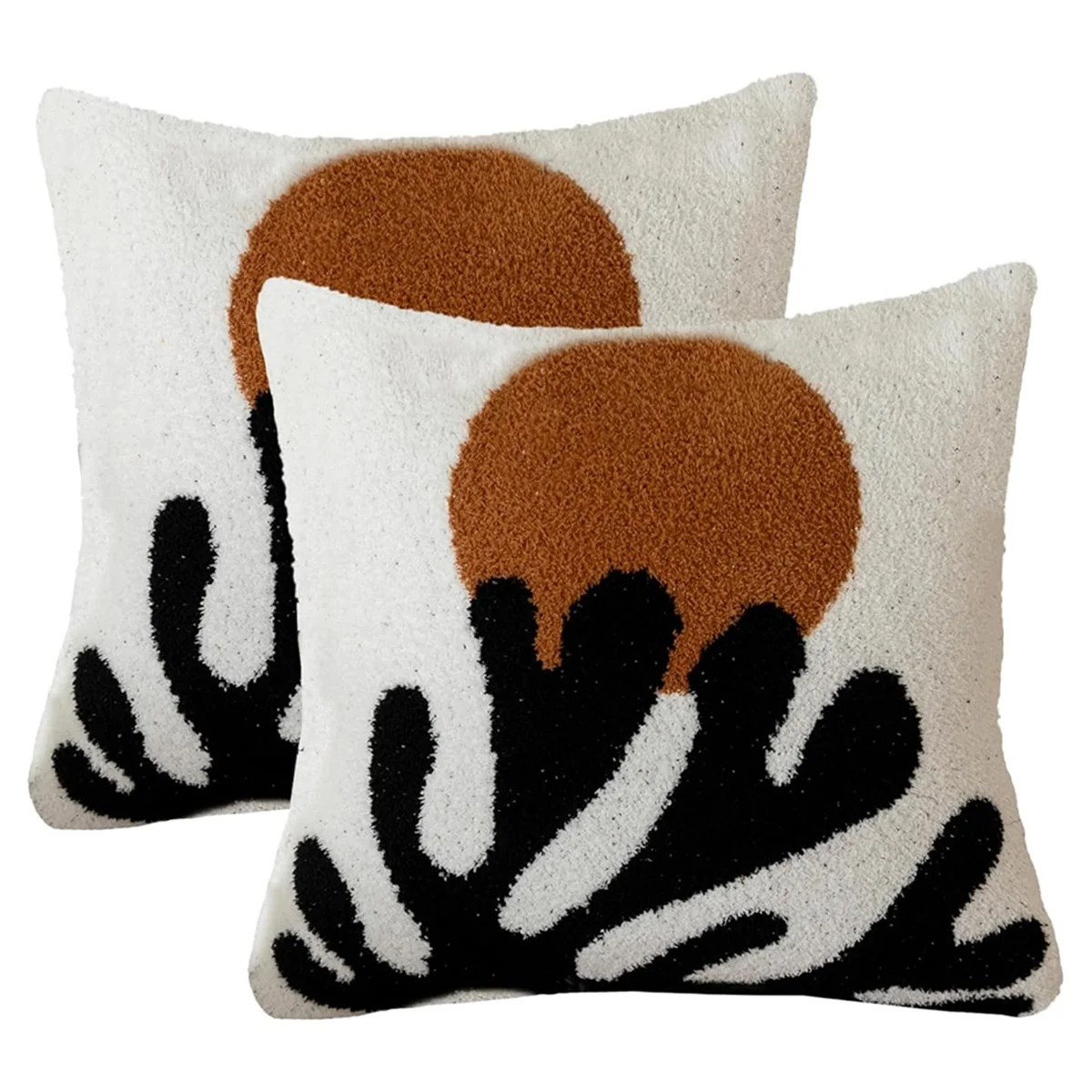 ABNQ 2PCS Ultra Soft Retro Coral Throw Pillow Cover Microfiber Natural Scenery Cushion Case Cozy Fuzzy Pillowcase Decor