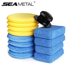 SEAMETAL 13pcs Car Polishing Waxing Sponge Microfiber Polish Scratch-Free Car Detailing Care Tool Kit for Auto Interior/Exterior