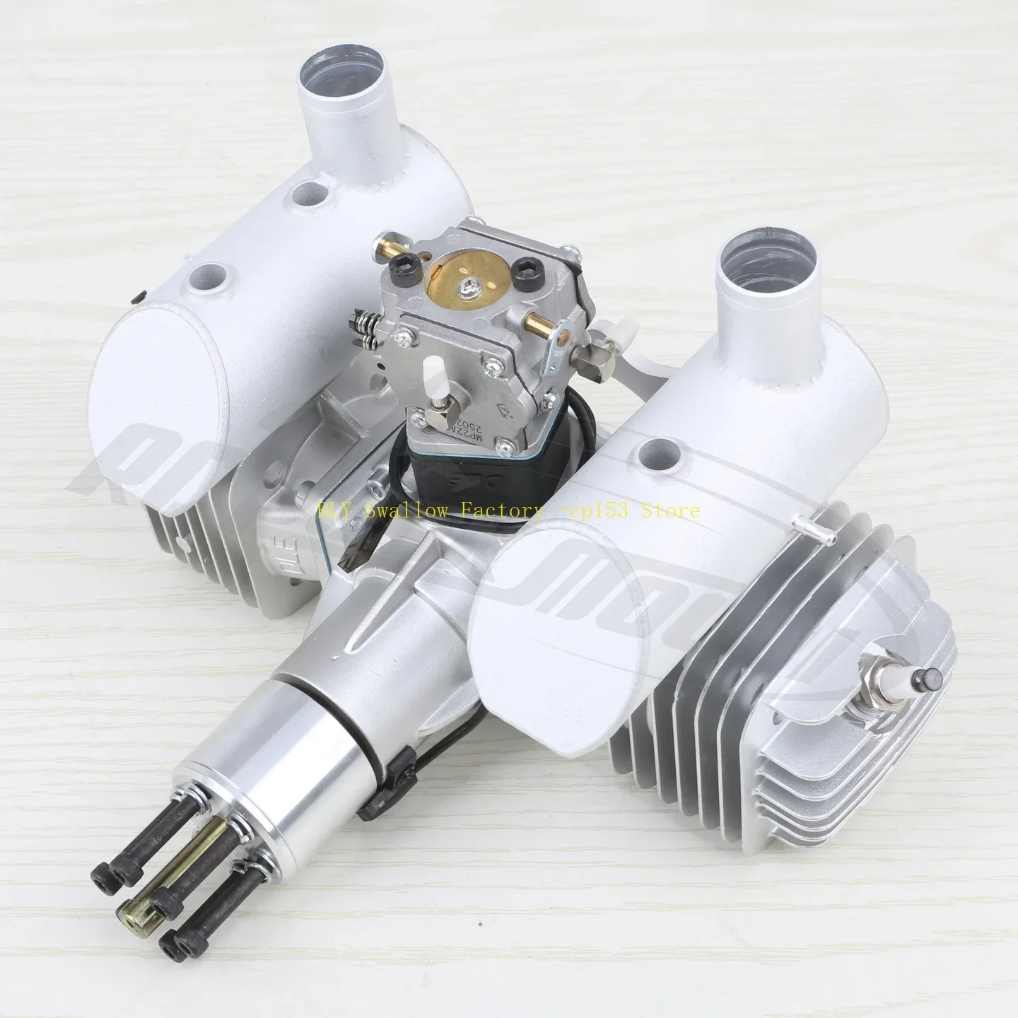 SkyDElDLE111 Model Aircraft Engine Two-cylinder Two-stroke Side Exhaust Natural Air-cooled Hand Start 111cc Displacement