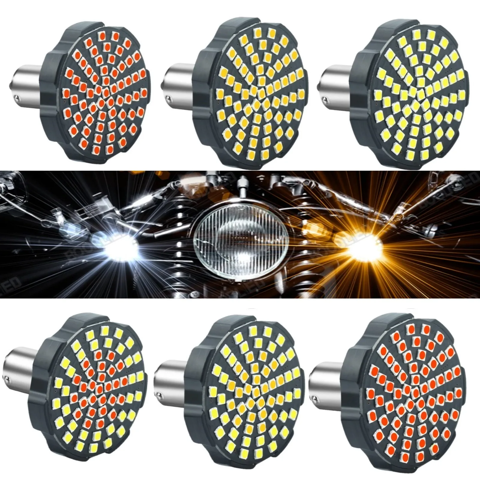 1156 Harley LED 1157 bombilla de señal de giro trasera Harley 2 ''60 Uds 3030 SMD lámpara LED para Harley Davidson Touring Street Glide Road King