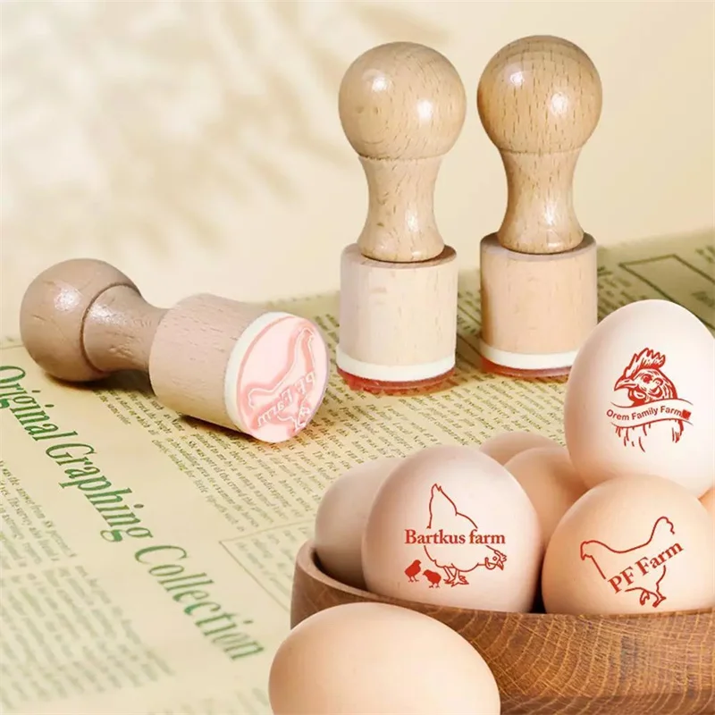 1pc Creative Stamp For Personalized Farm Fresh Eggs Round Plastic Egg Stamp Set For Crafters & Bakers Perfect Gift For Easter
