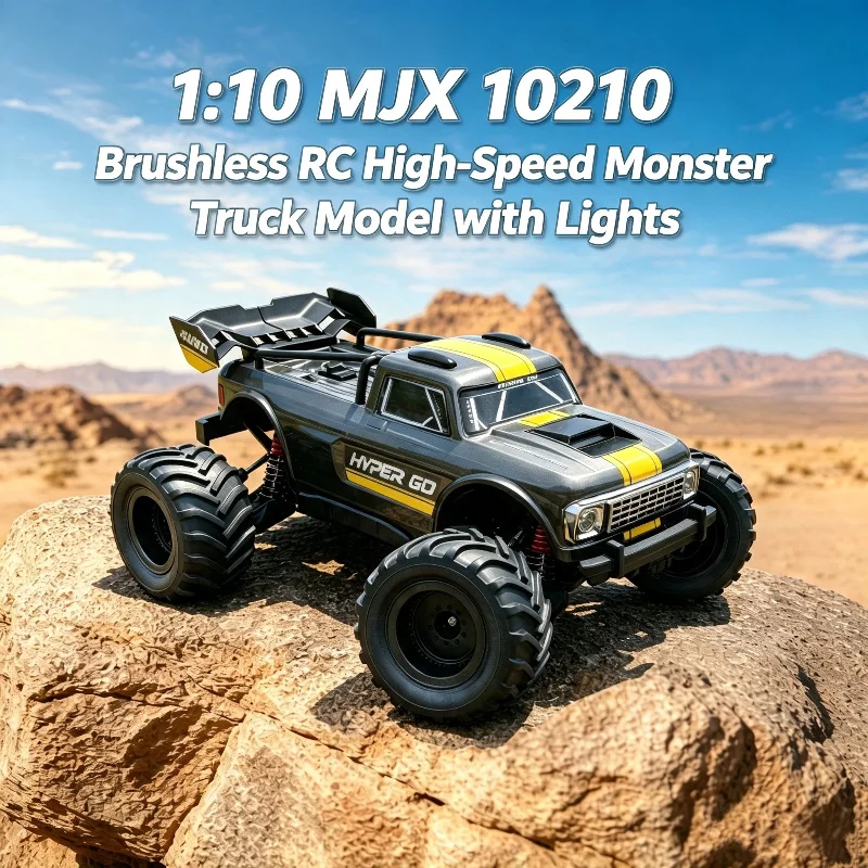 New 1/10 MJX 10210 Brushless Remote Control HYPER High Speed ​​Car 4WD Professional RC Electric Bigfoot Truck Model With Lights