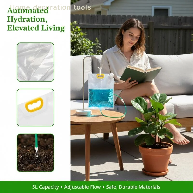 

Auto Drip Irrigation Bag 5L Large Capacity Self Watering System for Flower Pots Effortless Daily Plant Care in Any Space