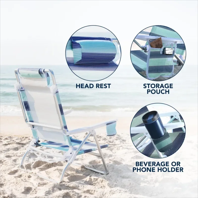 Outdoor Recreational Fishing Seat, Portable Foldable Camping Backpack Lounger for Beach Rest
