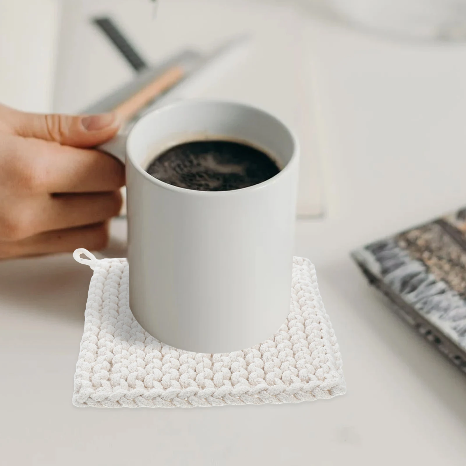 

2pcs Cotton Heat Resistant Placemat Handcrafted Pot Holder Table Protector For Hot Dishes Kitchen Supplies Bowl Mat Coaster