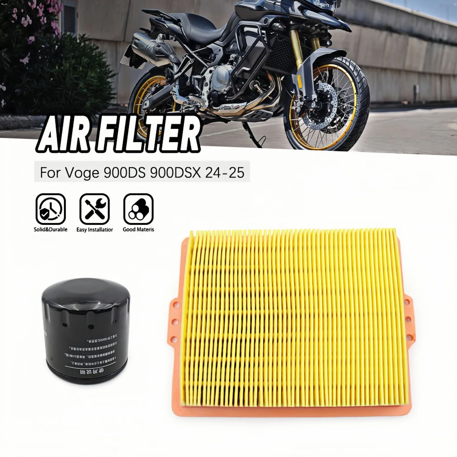 

Motorcycle Parts Air Filter Oil Filter Cleaner For VOGE DS900 DS900X 900DS 900 DS 24-25 Replacement