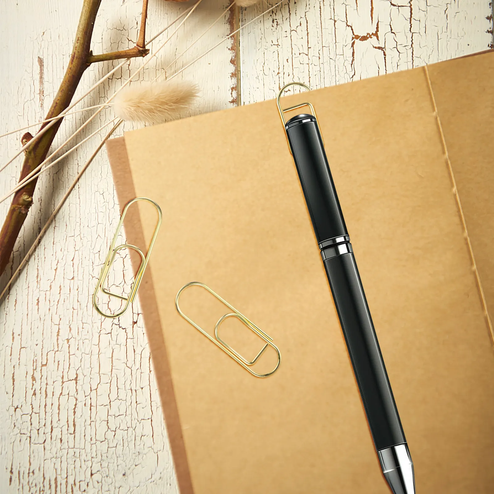 

20Pcs Metal Pen Clips Dual Purpose Pen Holder Clip and Decorative Paperclip for Notebook Journal Clipboard Office Organizer