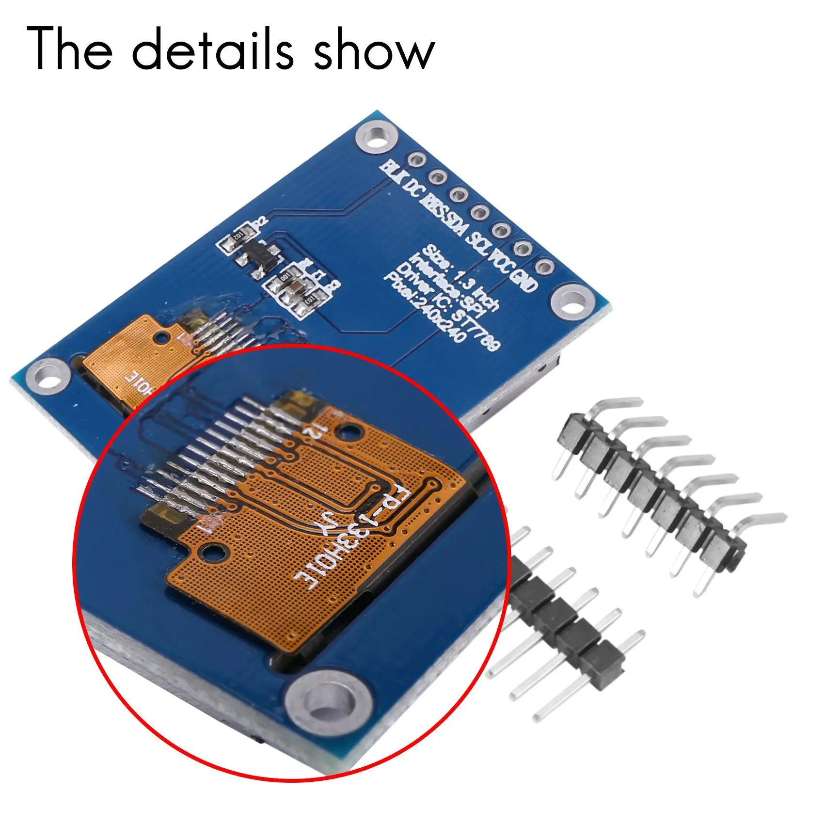 1.3 Inch Ips Hd Tft St7789 Drive Ic 240 X 240 Spi Communication 3.3V Voltage Spi Interface Full Color Tft Lcd Display