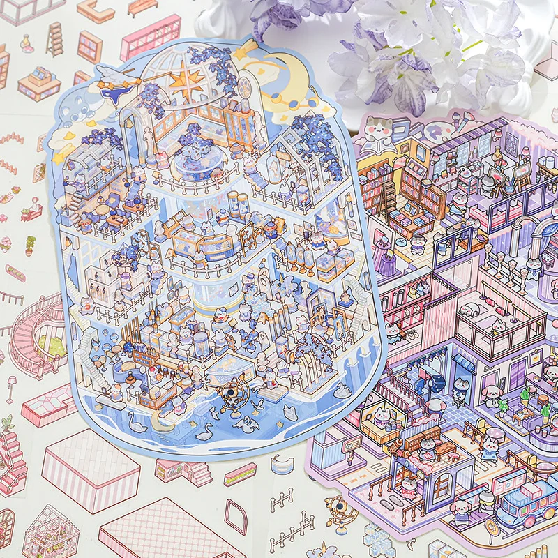 حجم كبير التصميم الإبداعي الحلو أنيمي المشهد ملصق DIY ديكور غرفة تخطيط المشهد ملصق لطيف اليدوية ملصق الاطفال هدية