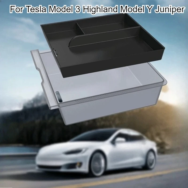 

Ящик для хранения центрального управления для Tesla Model 3Y Highland Juniper, подлокотник, ящик для хранения, силиконовая нижняя подушка центральной консоли