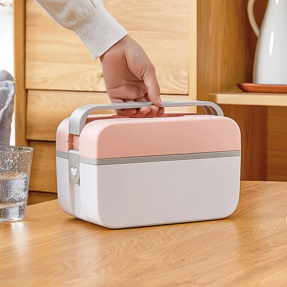 

Emergency Medicine Case Pink Size L Lightweight Lockable Organizer for Home Office Outdoor Travel Portable Medecine Storage Box