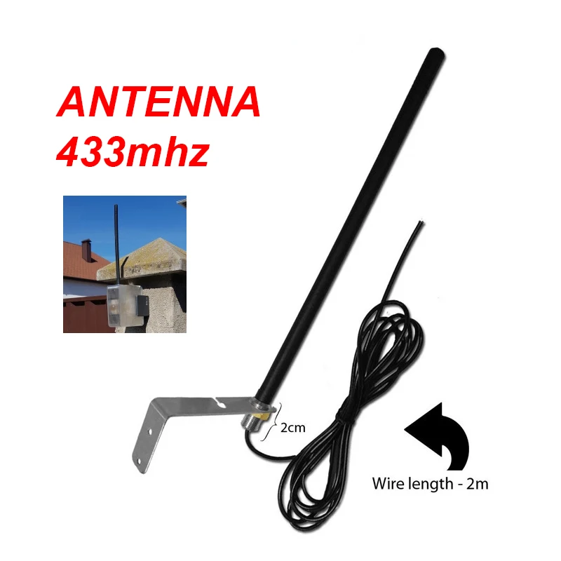 433MHz 2m Antenna Ultra-long Distance Extender for Remote Control Transmitter Opener for Garage Door Gate Receiver