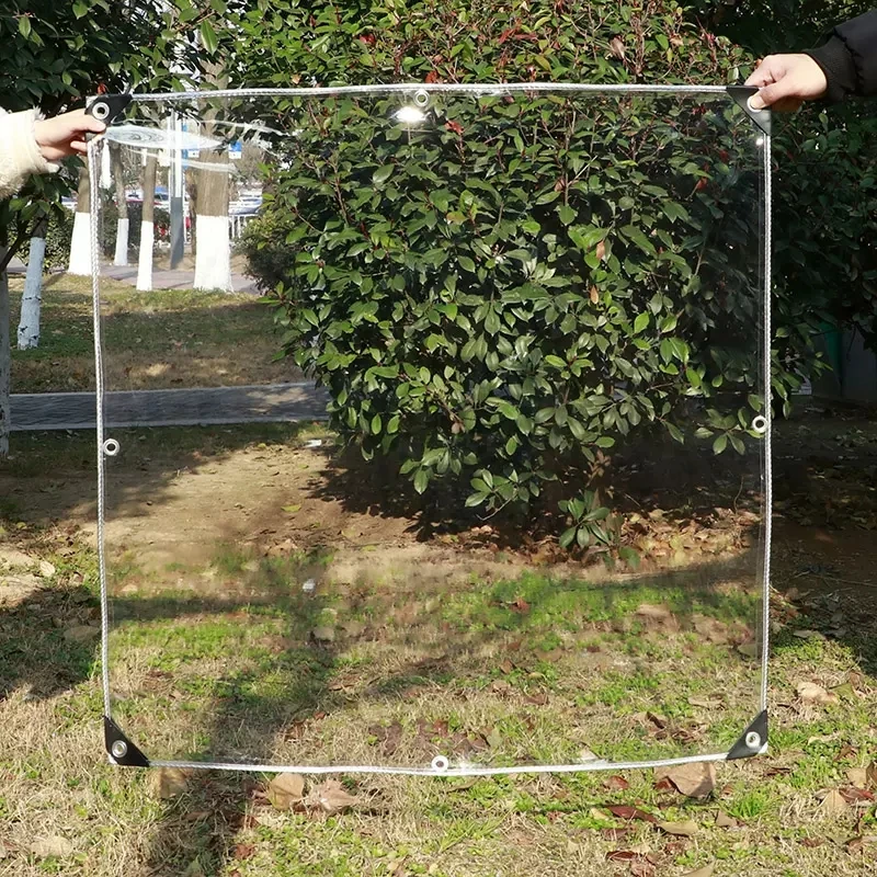 Transparent Rainproof Cloth Thickened PVC Canvas Outdoor Balcony Plastic Waterproof Tarpaulin 99% Visibal Cover Rain Shelt