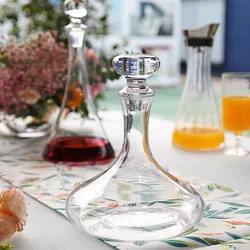 Handmade Crystal Pourer for Family Bar, Big Capacity Decanter, Red Wine, Brandy Champagne Glasses Decanter, Bottle Jug, Aerator