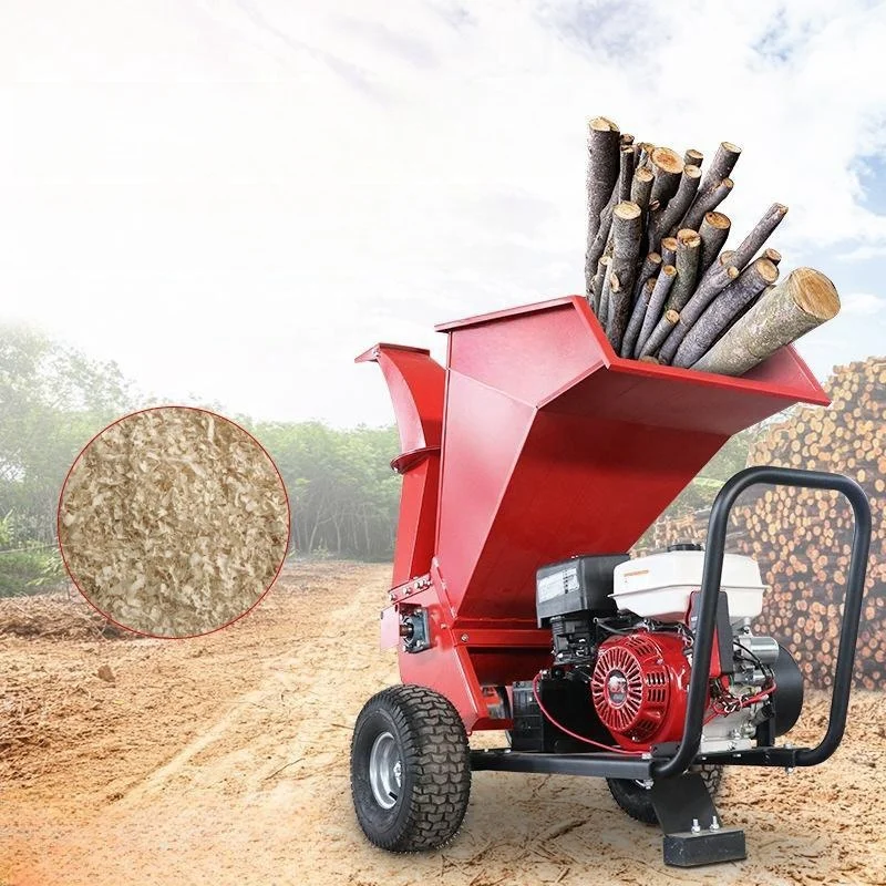 Trituradora de Madera Grande de 7hp con Capacidad de 100mm, Trituradora de Ramas de Árboles, Máquina de Jardín