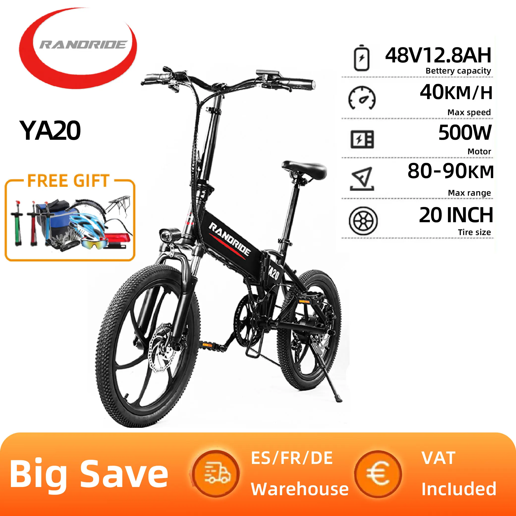 Test et recommandation du RANDRIDE YA20 : Vélo électrique pliable 20 pouces pour adultes en ville