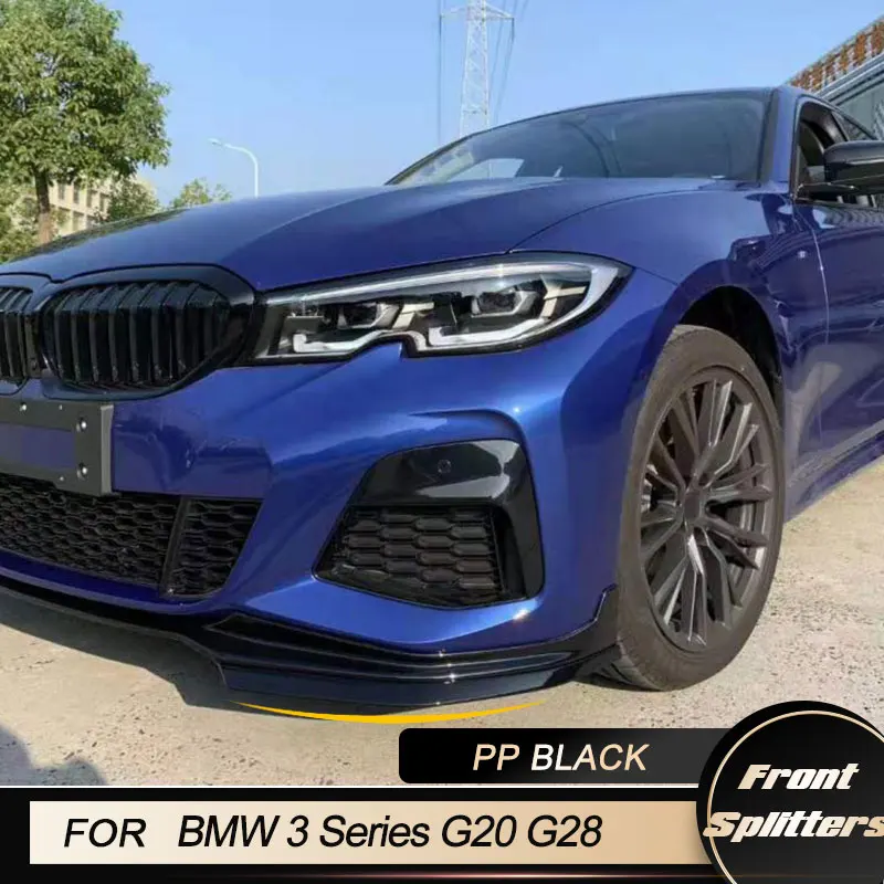 

Car Front Bumper Splitters for BMW 3 Series G20 G28 Sport 2019 2020 Racing Front Splitters Spoiler Body Kits PP Gloss Black