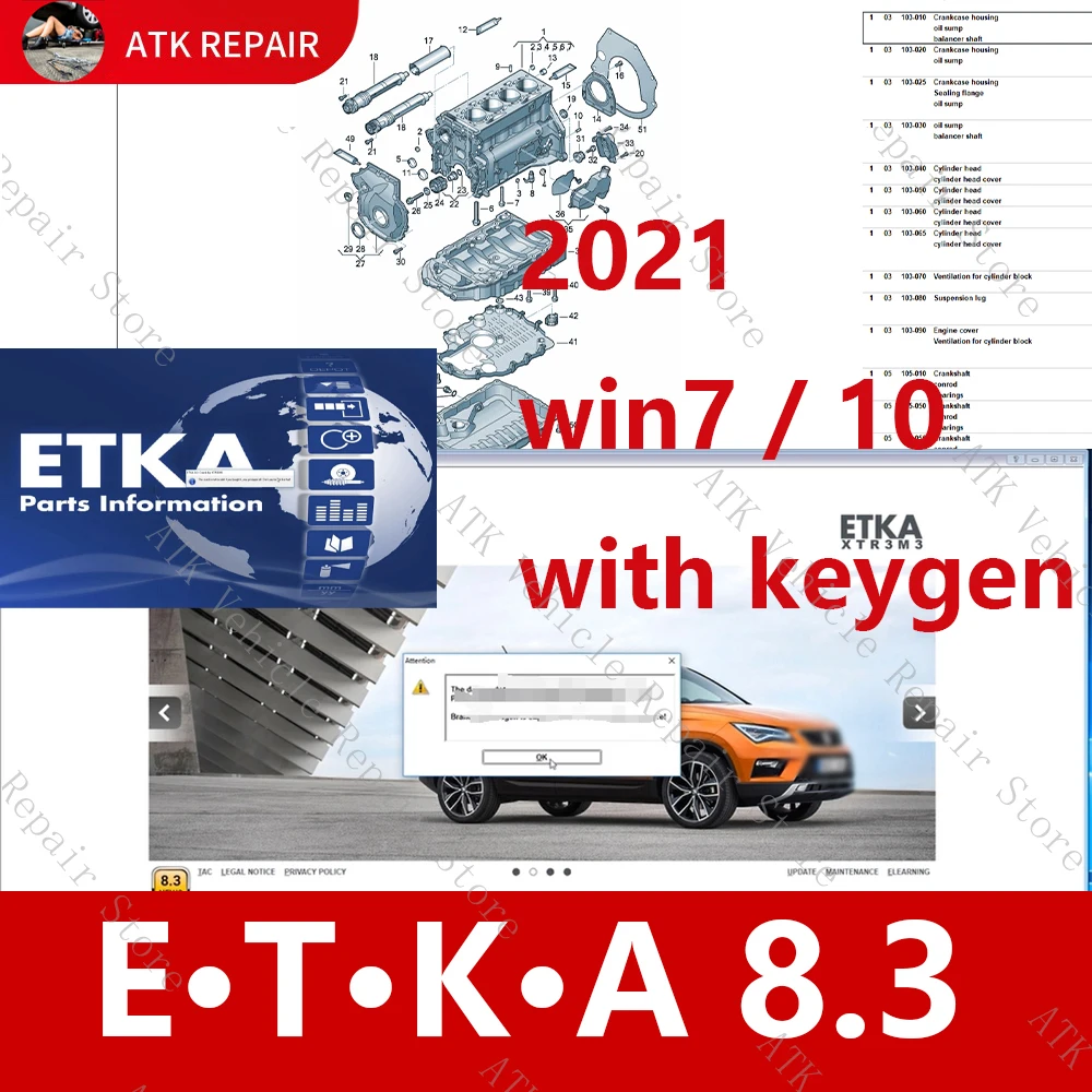 2021 Diagnostic car parts parameter data maintenance ET-KA 8.3 with keygen V-w-Au-di-Sk-oda-SE-AT-V-w Commercial Vehicles