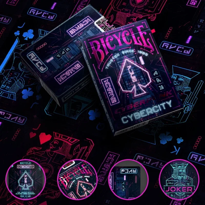 3Kinds Bicycle Cybercity Playing Cards USPCC Cyberpunk Series Deck Poker Size Card Games Magic Trick Props