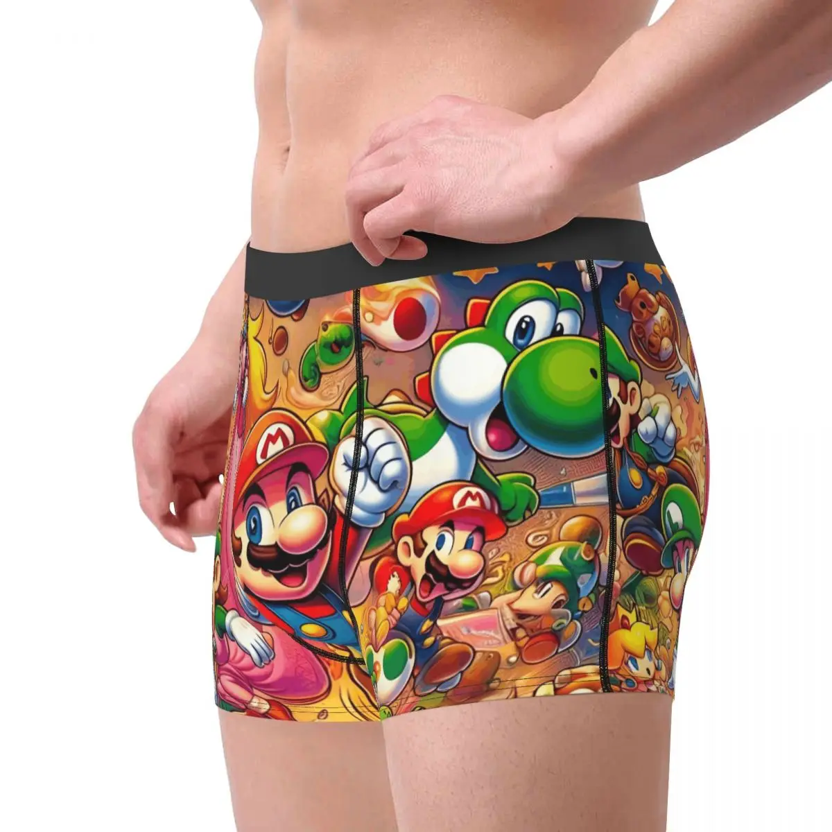 مخصص أزياء كاريكاتير M-Marioed أفلام الملاكمين السراويل سراويل الرجال السروال لعبة مريحة ملخصات الملابس الداخلية