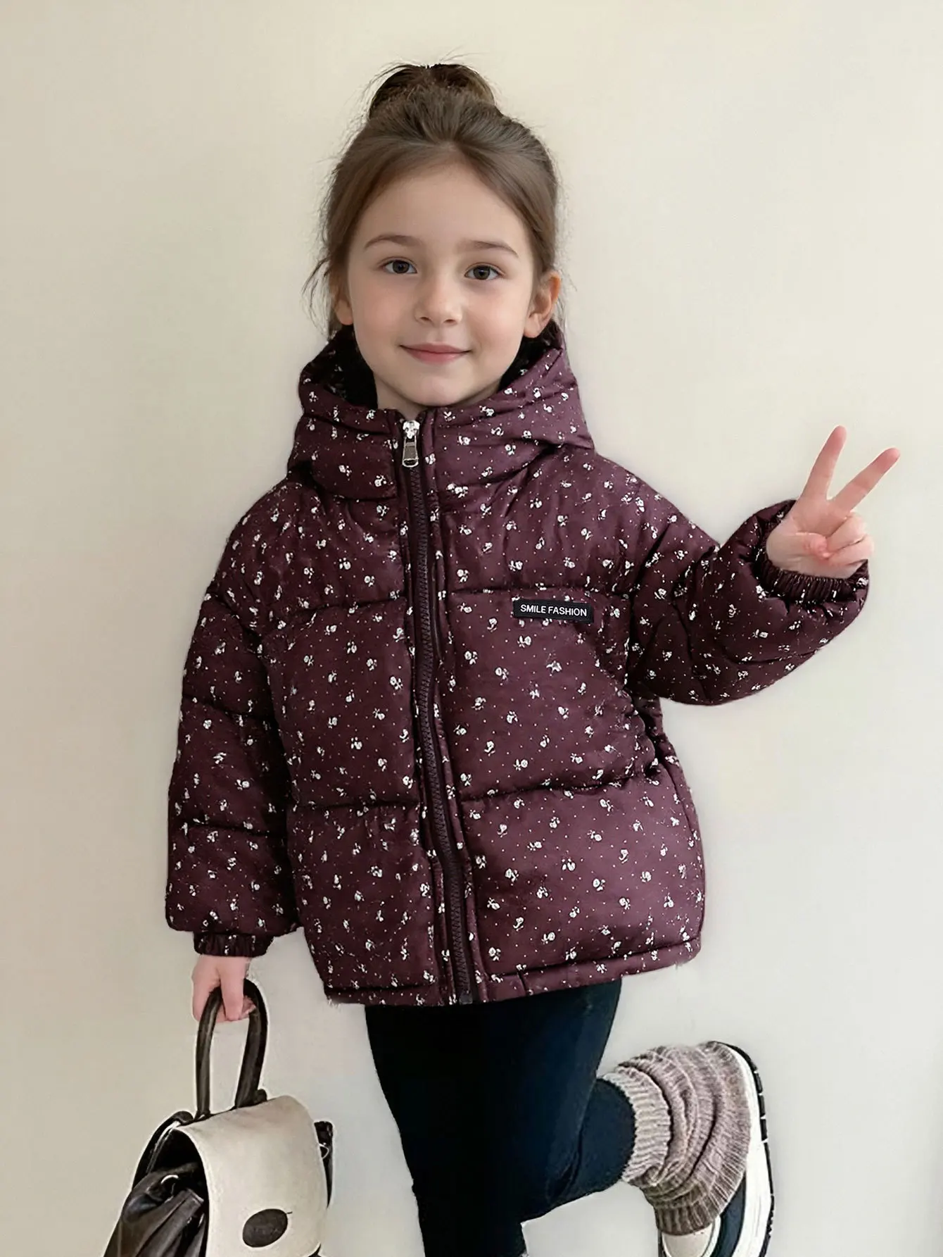 Kinder Daunenjacke mit Leopardenmuster und Kapuze 2026 Herbst Winter Baby Jungen Mädchen Lammwollfutter Dicke Warme Oberbekleidung Kinderkleidung – Detail 6