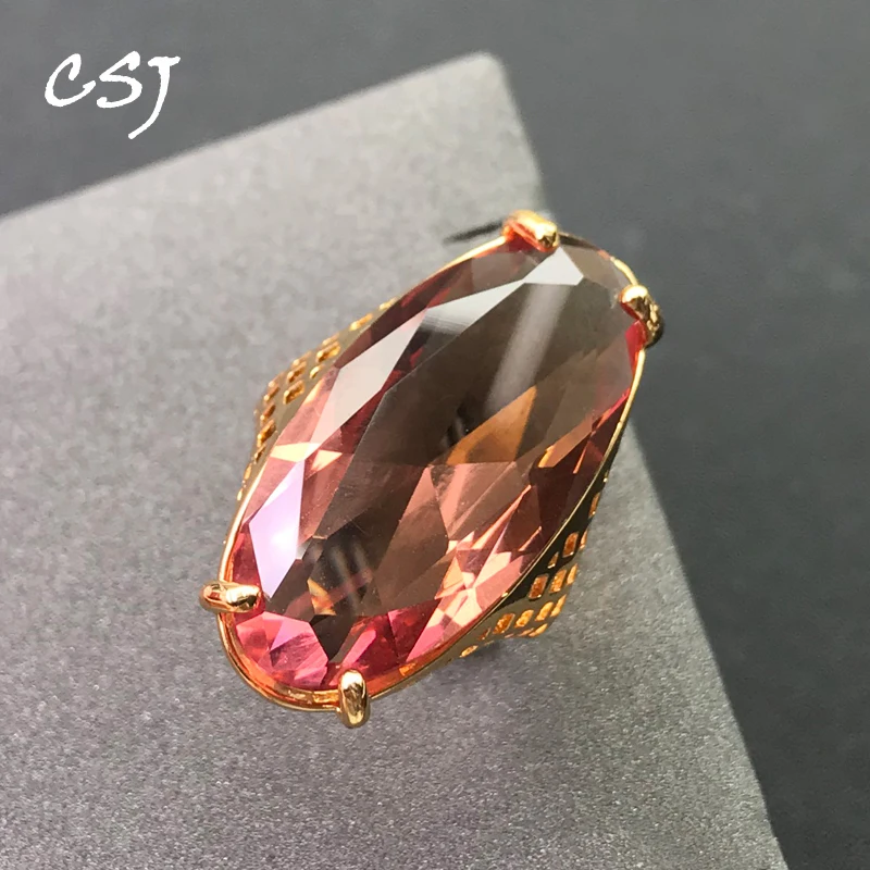 Big Stone 15*30mm Created Zultanite Ring Handmade Jewelry Sudan Stone Color Change for Women Engagement Party Birthday Gift