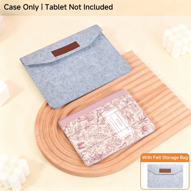 Tri-fold iPad case with stand for iPad (A16 11th 10th 10.2 Mini7，Air6/5/4 Pro 12.9 2024 Pro 13 M2M3M4), with storage bag