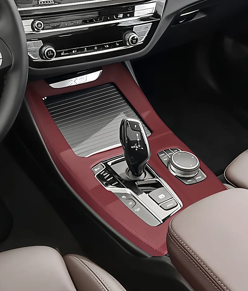 For BMW New X3 2025-2026 Center Console Shift Panel Trim | Alcantara®-Style Suede Leather Overlay with OEM Color Match