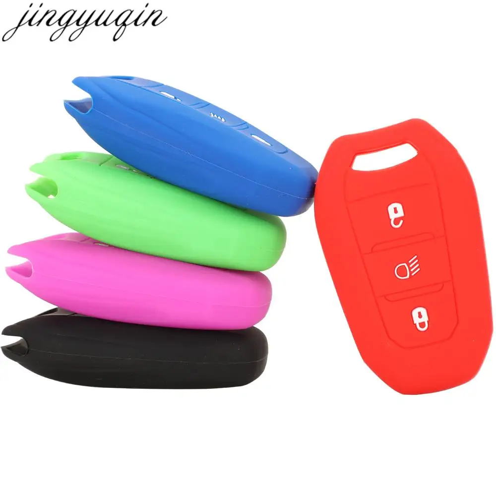 

Jingyuqin 60pcs 3B Smart Silicone Key Fob Cover Case For Peugeot 508 301 2008 3008 4008 407 408 Citroen C5 C6 C4L CACTUS C3XR DS