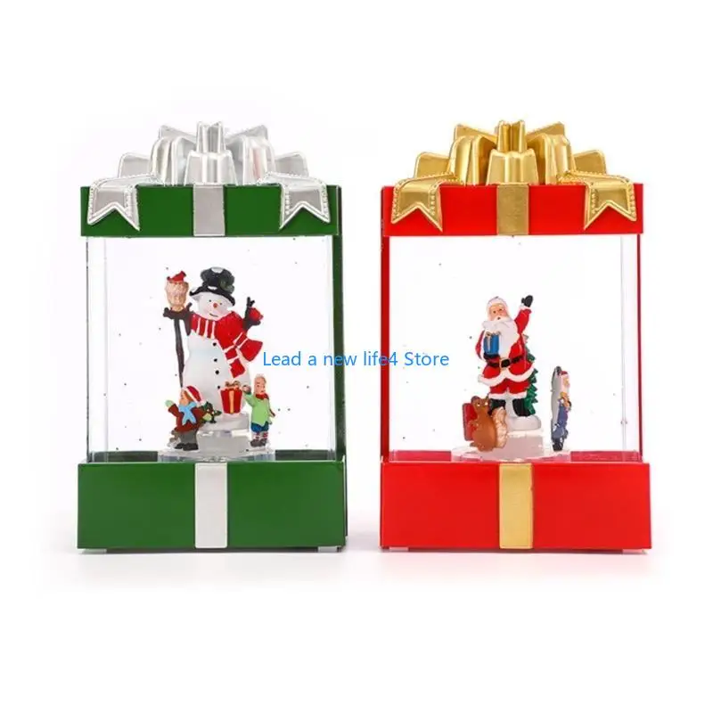 

Y55E Christmas Snow Light Decorative Desktop Ornament for Christmas Decors