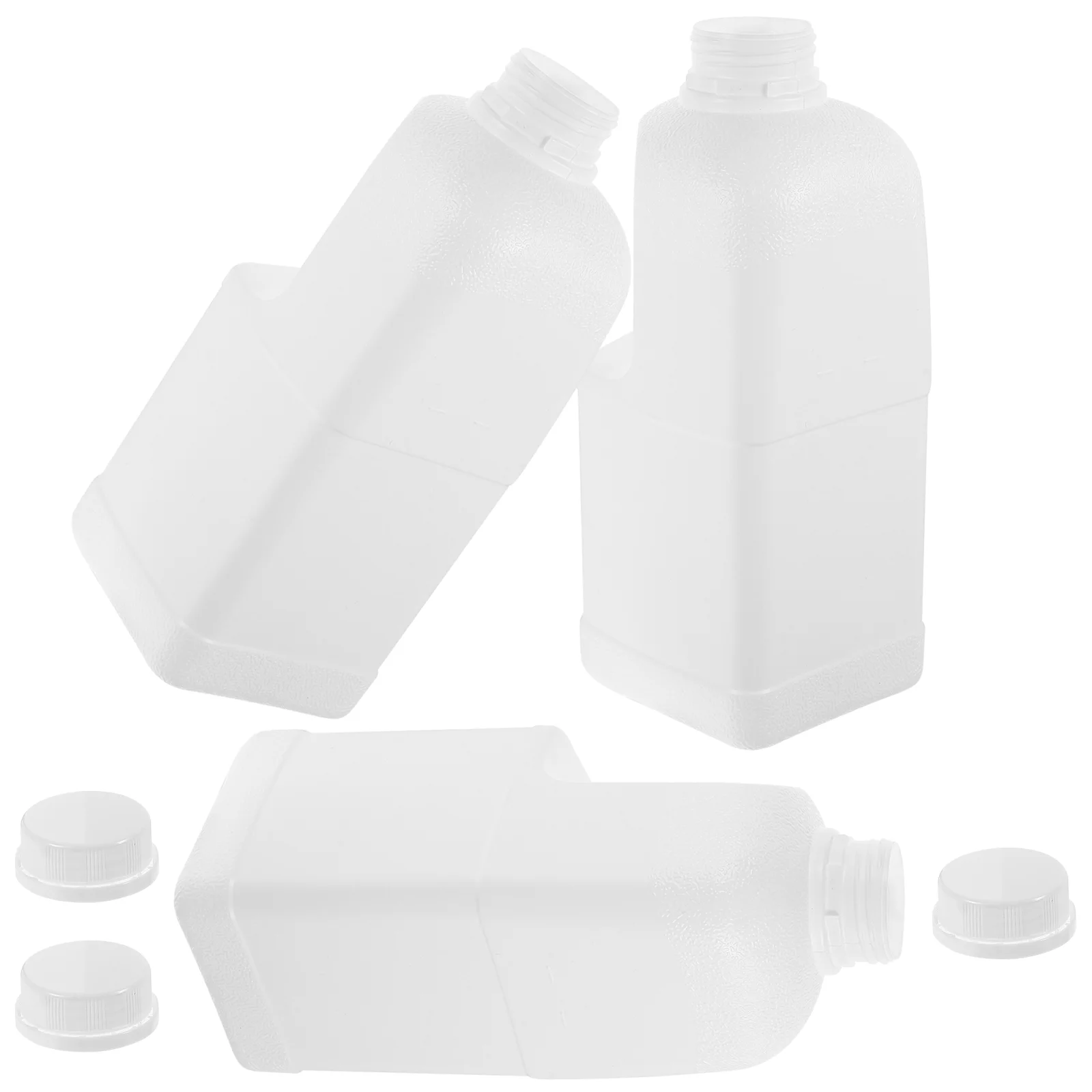 3 Pcs 2l Food Plastic Bucket Milk Bottle with Scale Leak- Jug Caps Portable Water Kettle Gallon Ergonomic Handle Carton