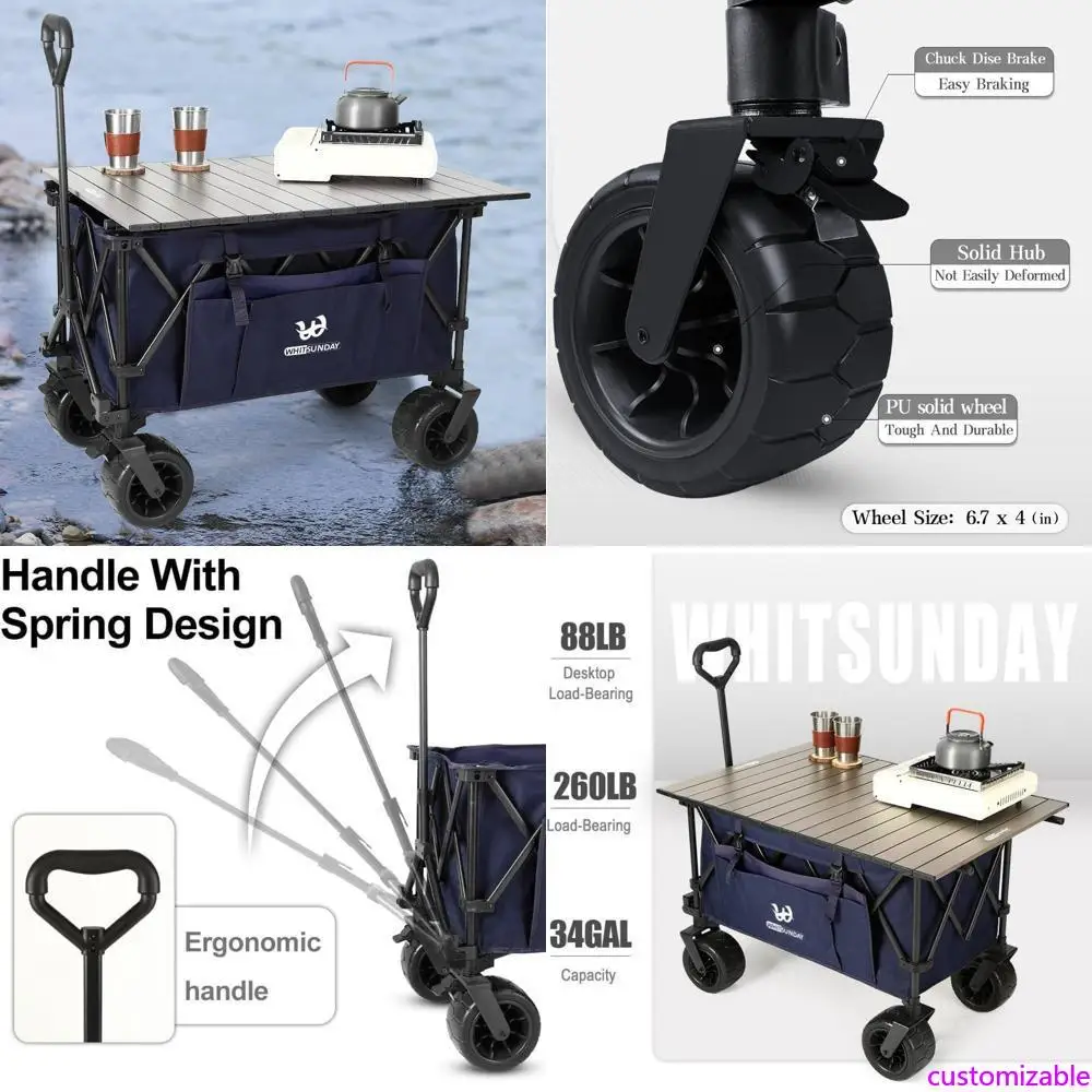 

Whitsunday Expandable Wagon with 400Lbs Capacity, Versatile All-Terrain Heavy Duty Utility Wagon for Gardening, Shopping, and Fi