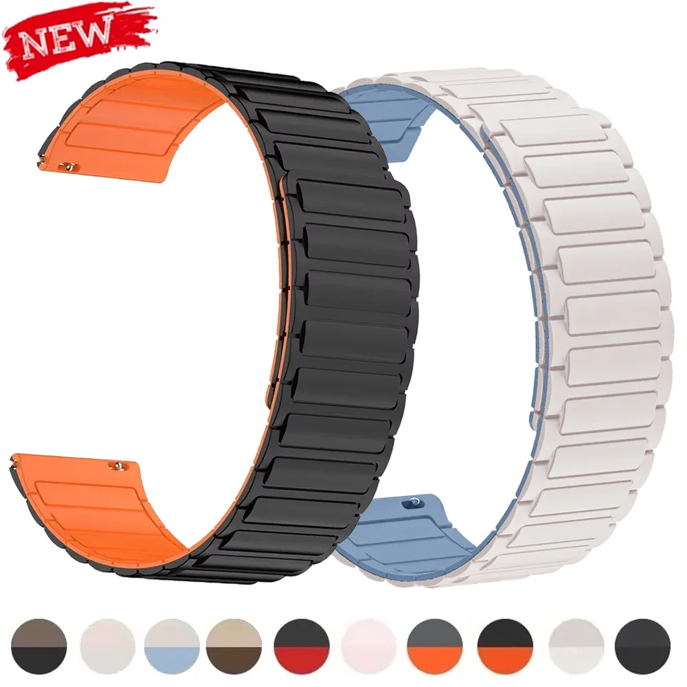 20 mm magnetisches Silikonarmband für Samsung Galaxy Watch 7/6/5/4 44 mm 6 klassisches Armband 22 mm Band für Huawei Watch GT5Pro 46 mm Band