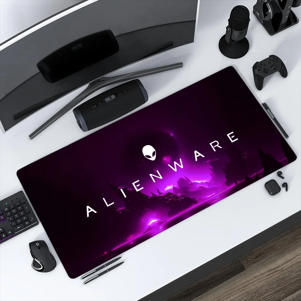 A-Alienware Computer Mouse Pad Gaming Office Desk Game Pads Large For Computer Non-slip Lockedge MousePad