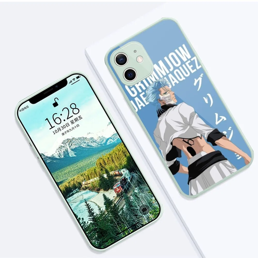 Bleach Grimmjow Mobile Cell Phone Case for iPhone 15 14 13 12 11 Pro Max X XR XS 8 7 Plus Liquid Glass Phone Cover Funda image 3
