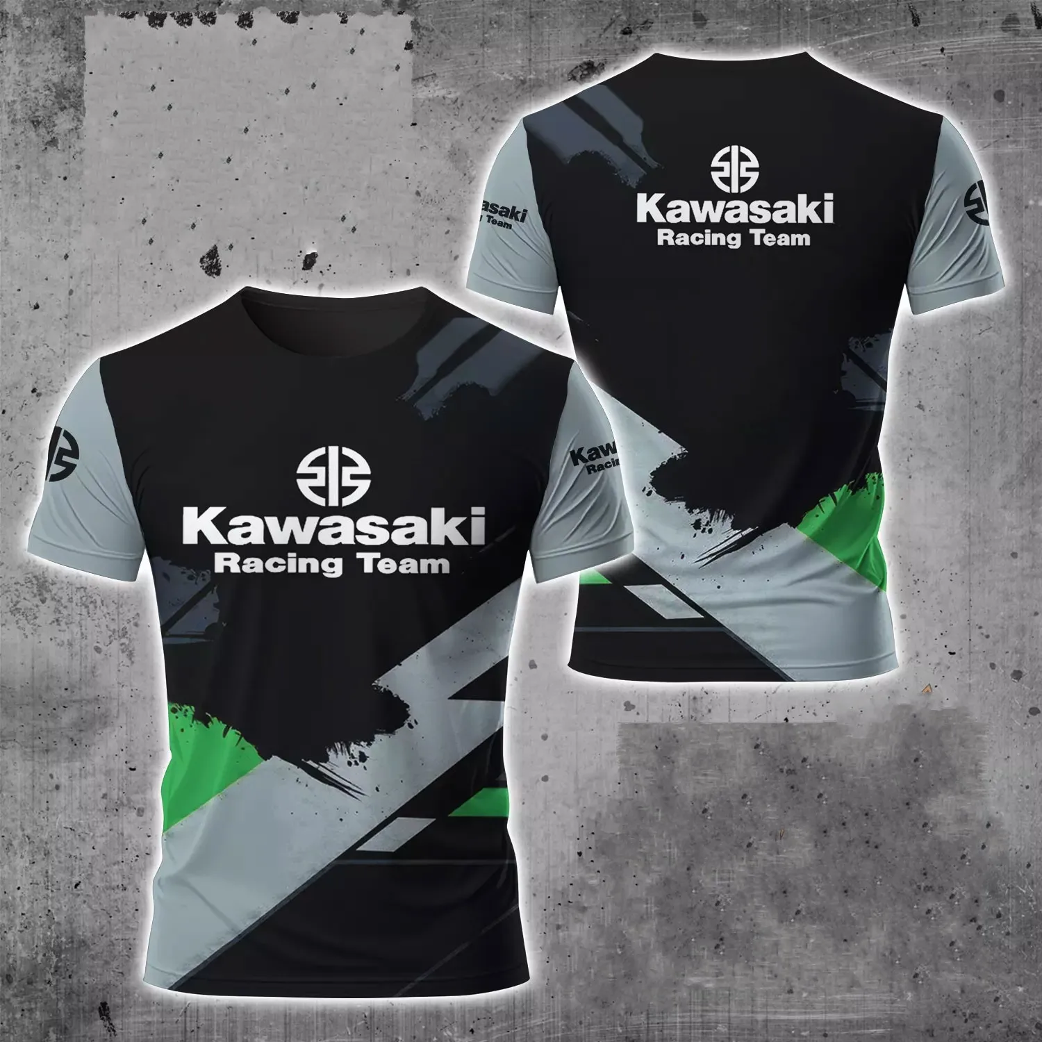 

Kawasaki мотоциклетный мужской летний новый 3D принт мужской персонализированный костюм для соревнований локомотива для взрослых унисекс уличная спортивная футболка