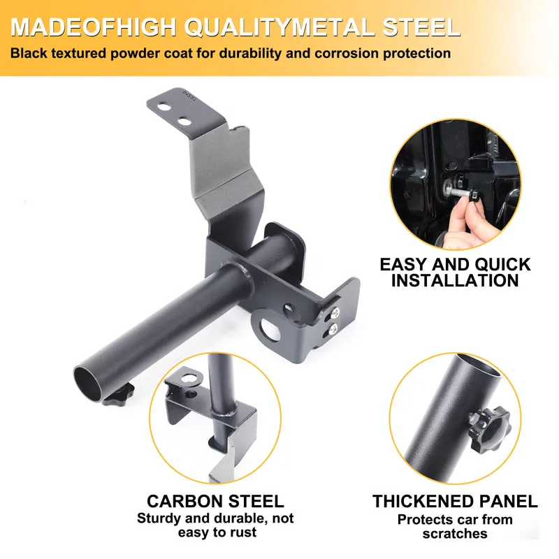 For Haval Menglong/Menglong Plus 2023+ Carbon steel Black Car Tailgate Flag Pole & Antenna Bracket Car Accessories
