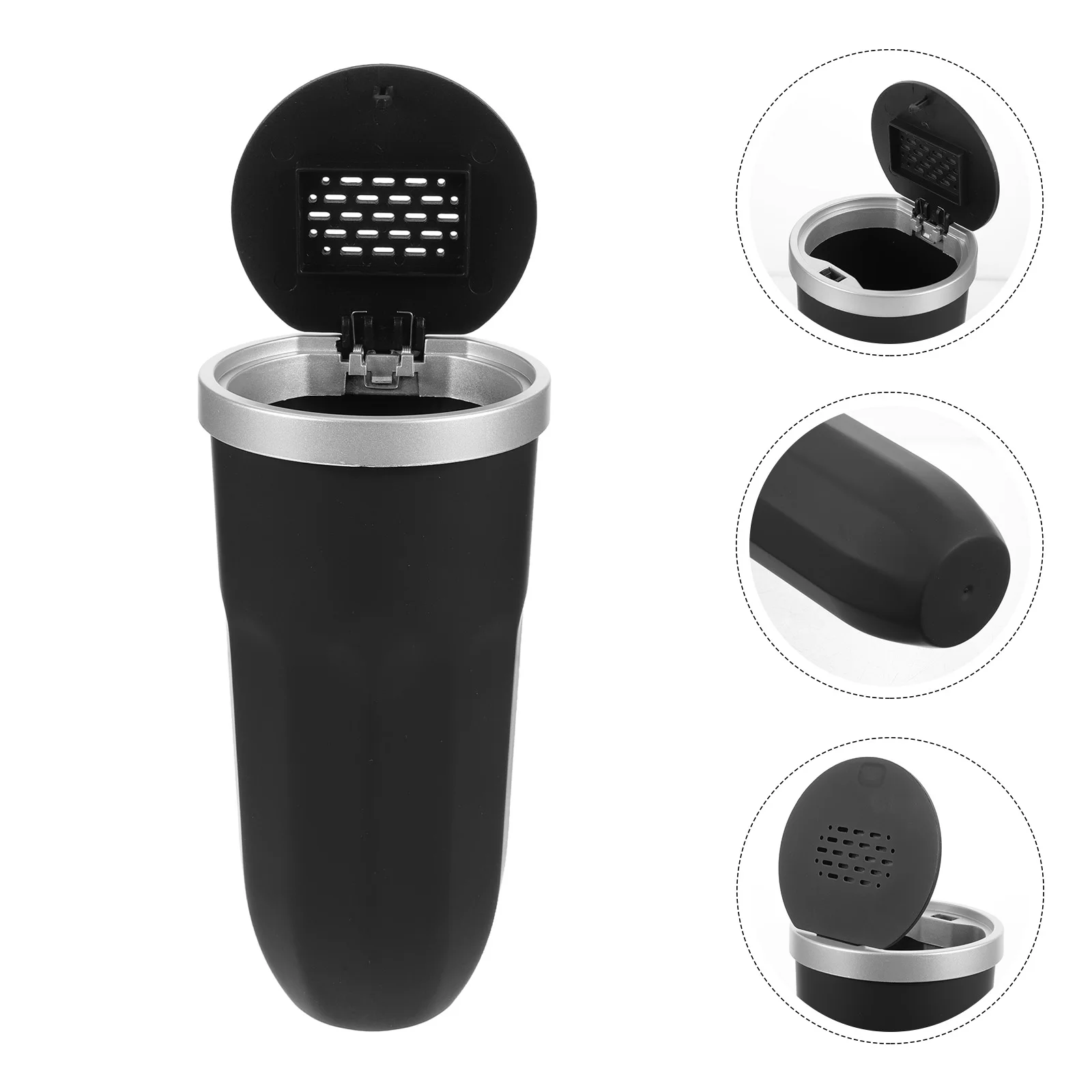 

1pcs Large Capacity Car Trash Can Lid Odor Insulating Compact Garbage Bin Reusable Durable Plastic Mini Cup Holder Trashcan
