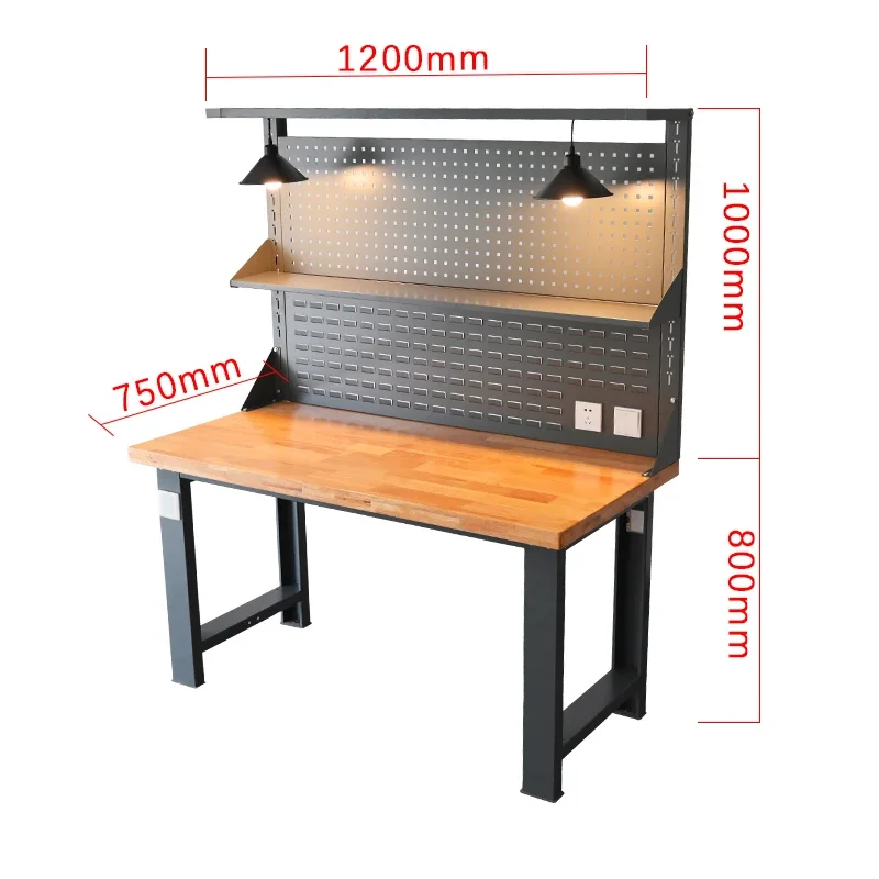 Thickened solid wood table maintenance multi-functional tool backplane manual experimental fitter with lamp