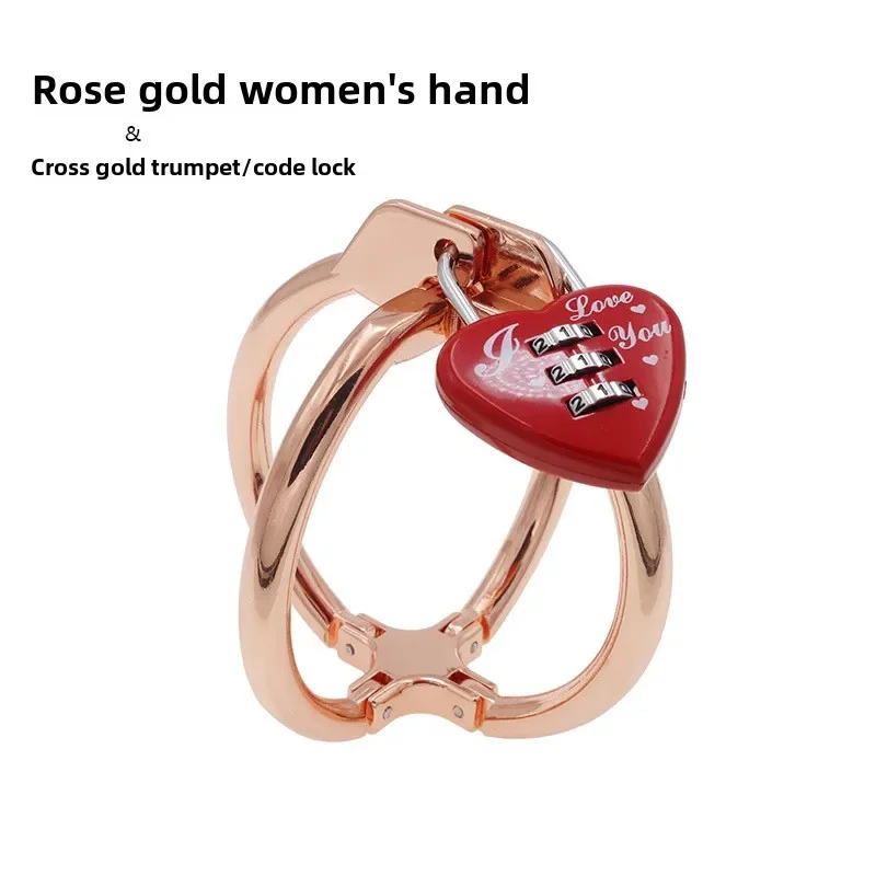 Female Rose Gold Cross Bracelet Cross-shaped Rings Circular Rings Erotic Purposes. An Alternative Restraint Tool for Sexual Play