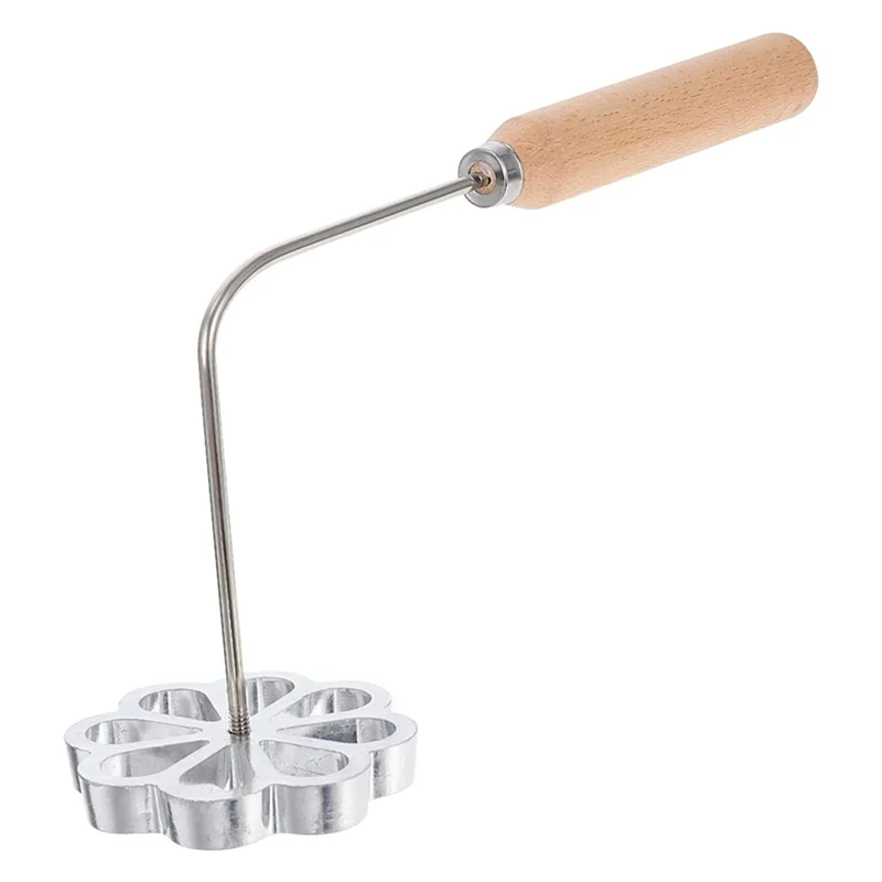 

AB47-6X Rosette Timbale Iron Set With Handle Traditional Mexican Bunuelo Pastry Maker Cutter For Kitchen Gadget Flower