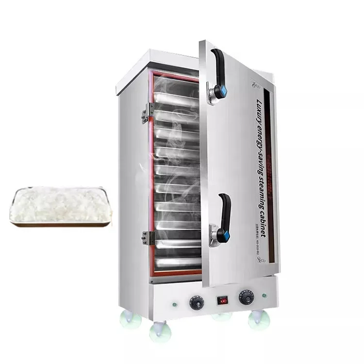 Automatic 8 10 12 24 Tray Steamer Round Noodle Food Gas Electric Momo Bun Dumpling Rice Steaming Machine