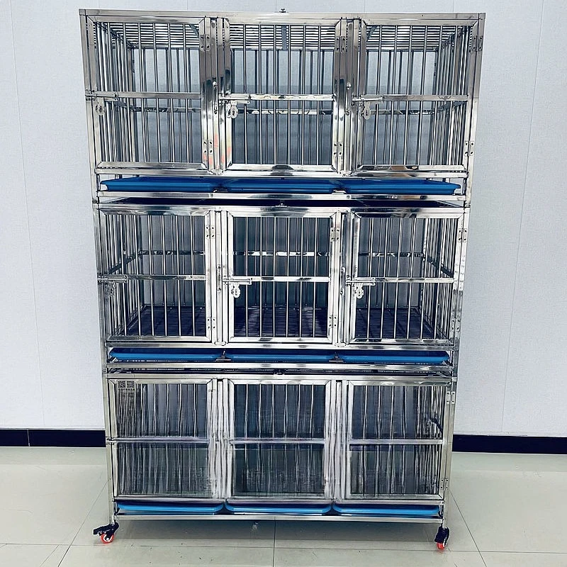 Stainless Steel Dog Cage Encrypted Chicken Cage Small Dog Pet Shop Home Foster Kennel Multi-layer Dog
