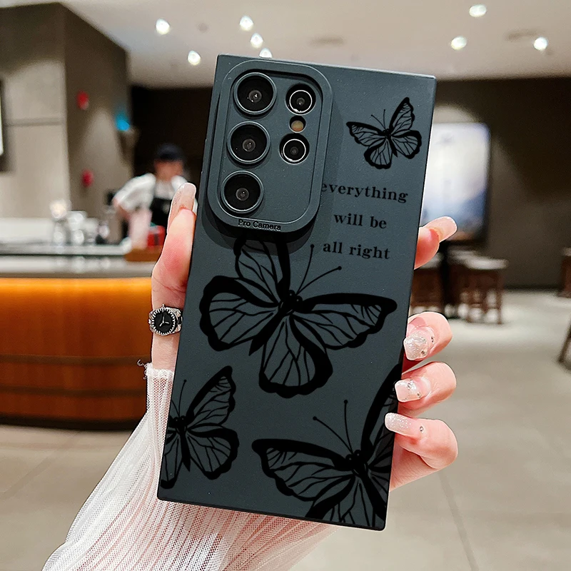 Butterfly Printed Phone Case For Samsung Galaxy S24 S23 S22 Ultra S21 Plus FE Note 20 A32 A52 A13  A33 A53 A14 A34 A54 5G Cover