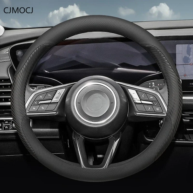 

Leather Steering Wheel Cover for Buick Enclave Plus/S 2025 - Anti-Slip Universal Fit (35cm-38cm) Interior Accessories
