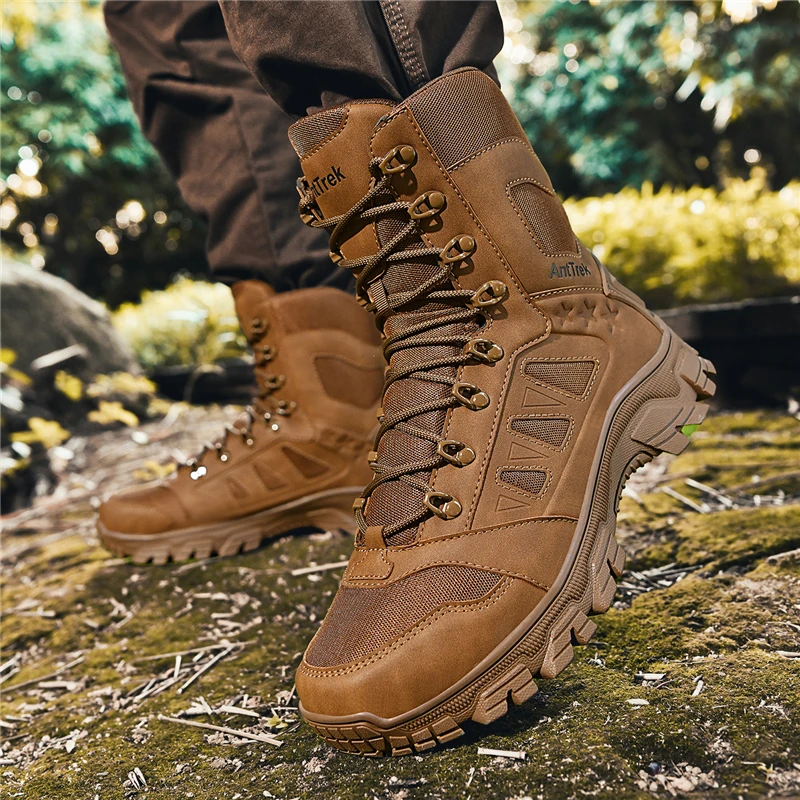 Men's field combat training boots four seasons non-slip comfort jungle combat boots high-top outdoor multi-terrain hiking boots view 5