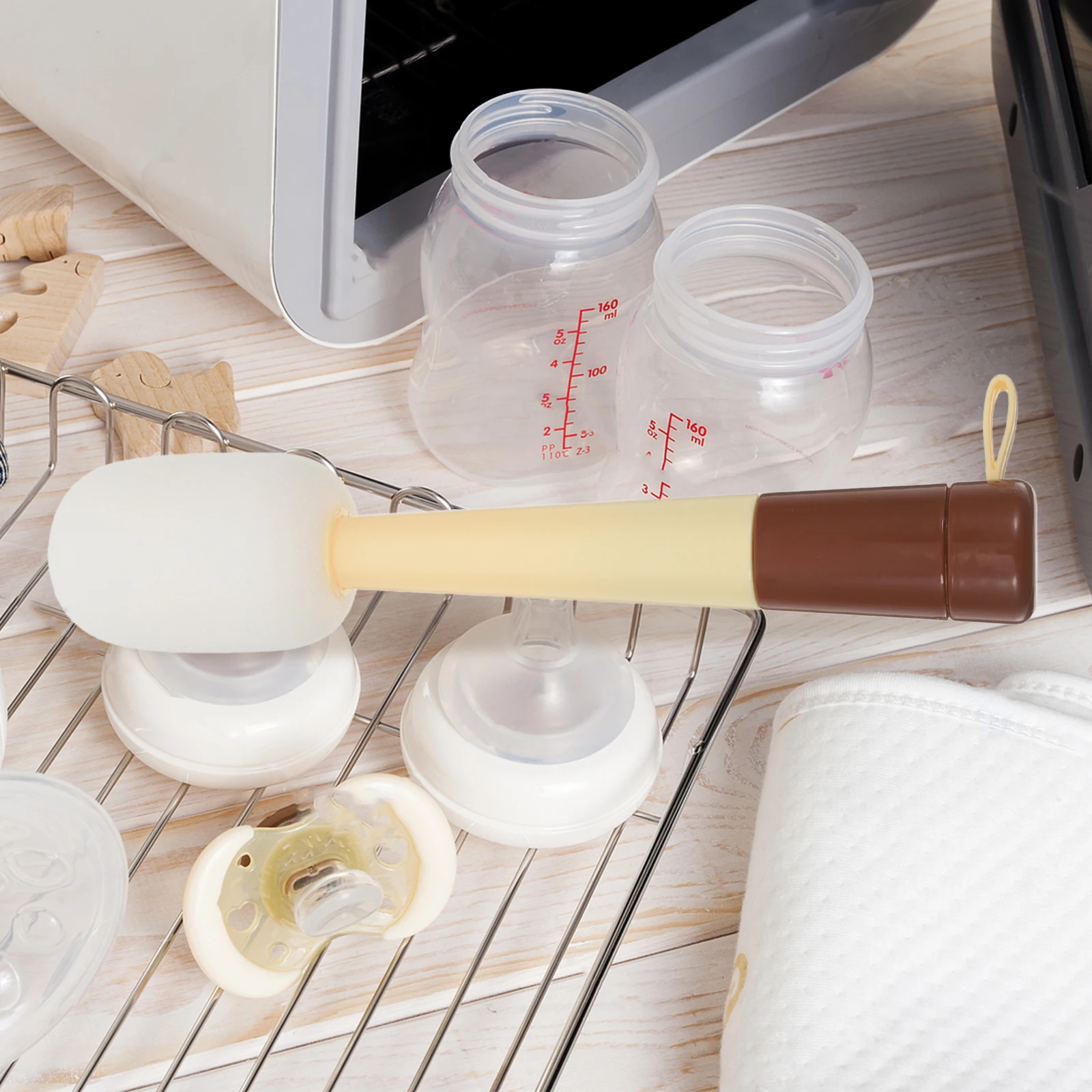 

Cup Brush 3in1 Multifunctional Long Handle Silicone Baby Bottle Cleaning Tool for Cup Lids Milk Bottles Narrow Gaps Straw Water