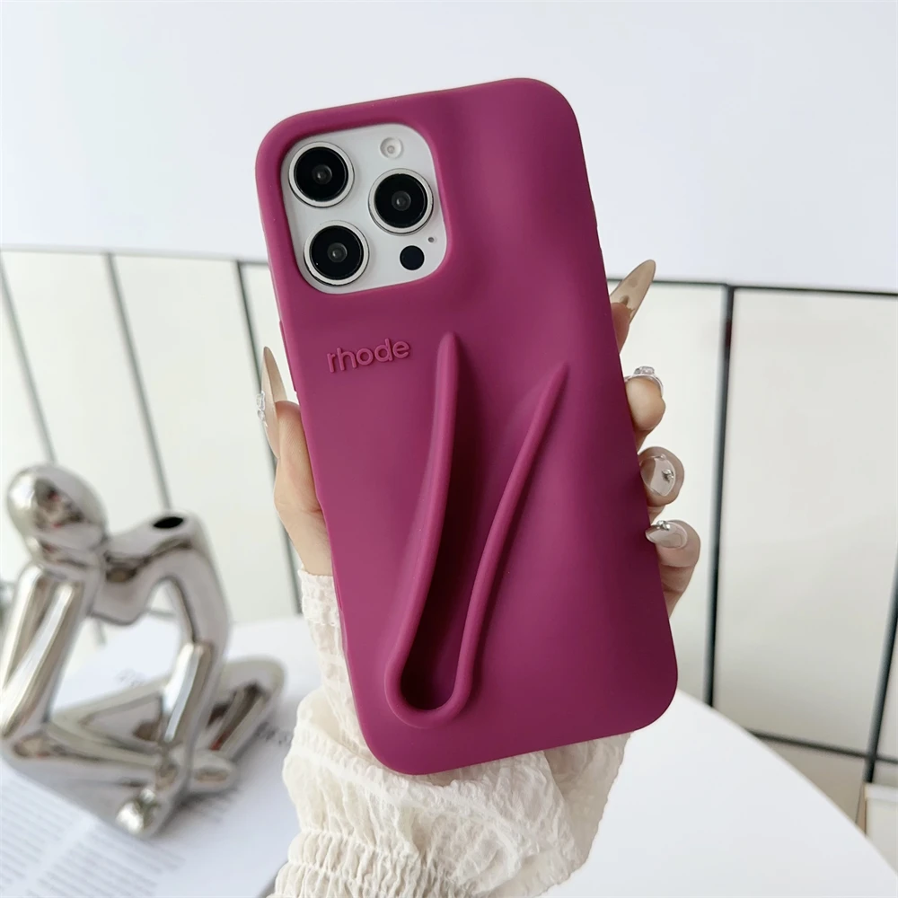 Silicone For iPhone 17 Pro Max Air 15 14 13 12 16 17 ProMax Plus INS 3D Rhode  Phone Cases Gray Toast Ribbon Espresso Cover - AliExpress 202192403