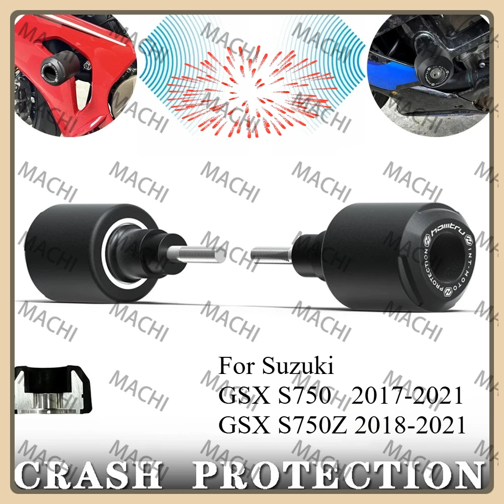 

Защита от столкновений мотоцикла для Suzuki GSX S750 GSX S750Z 2017-2021 + защита от падения колес, алюминиевый нейлон, стекловолокно