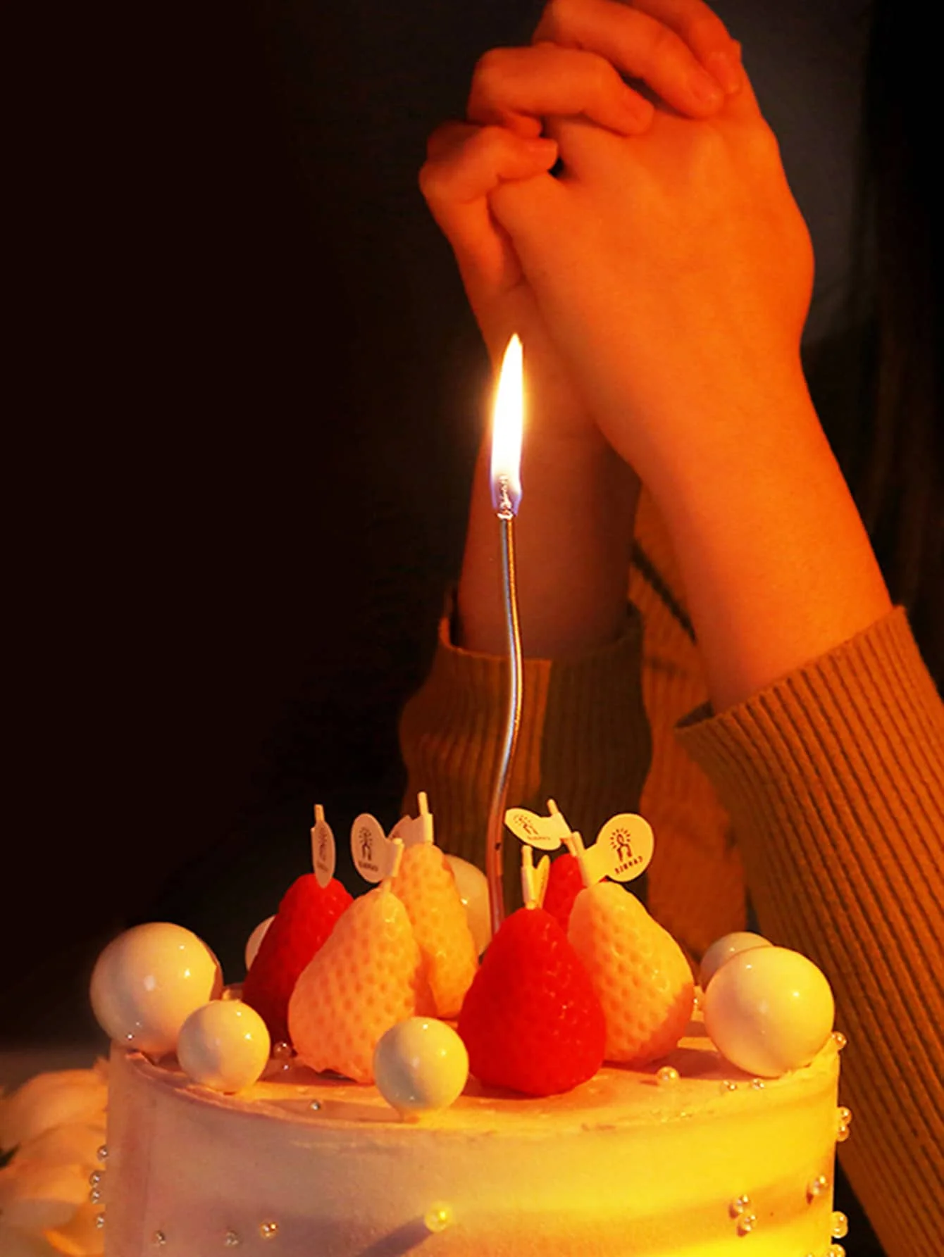 6 pieces per set - Curved candles, birthday party supplies - Cake decoration candles, party decorations, birthday candles